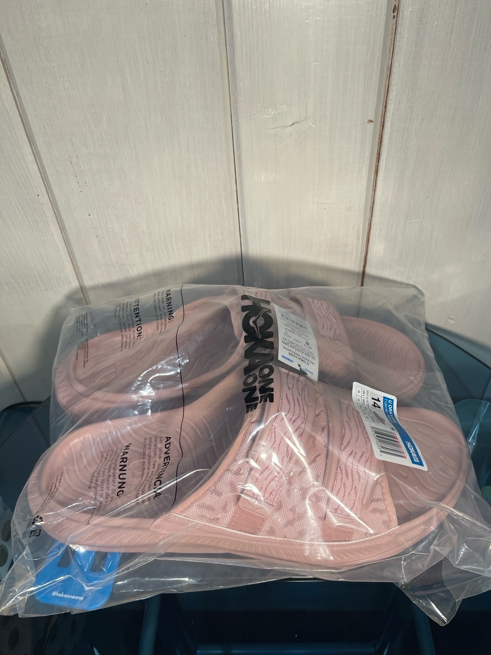 HOKA Gender Inclusive Ora Luxe Slide Sandal NWT W 16 / M 14 Pink Pale Mauve - Picture 3 of 4